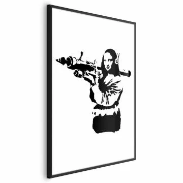 Plakat Banksy Mona Lisa 60x90 cm z ramą czarną bez marginesu