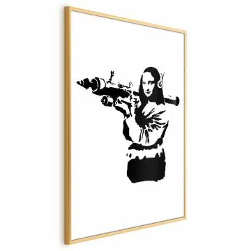 Plakat Banksy Mona Lisa 29,7x42 cm z ramą złotą bez marginesu