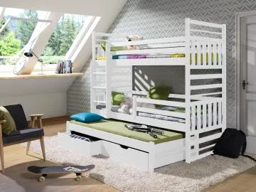 Łóżko piętrowe LOMAMI 180x80 białe