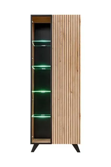 Witryna wysoka LIAM LED hickory jackson