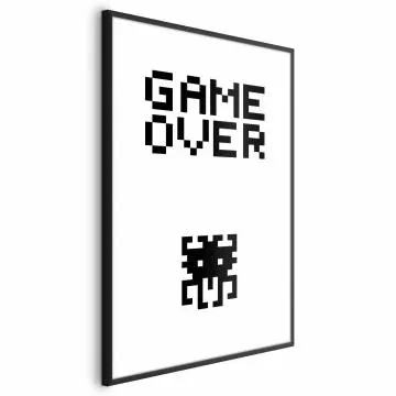 Plakat Game over 21x30 cm z ramą czarną bez marginesu