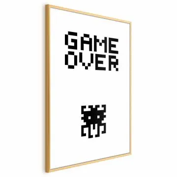 Plakat Game over 40x60 cm z ramą złotą bez marginesu
