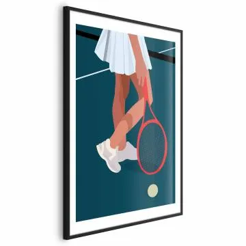 Plakat Tenisistka 60x90 cm z ramą czarną z marginesem