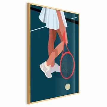 Plakat Tenisistka 40x60 cm z ramą złotą bez marginesu