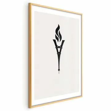 Plakat Znicz olimpijski 60x90 cm z ramą złotą z marginesem