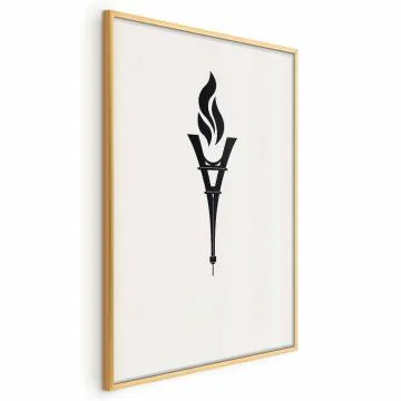 Plakat Znicz olimpijski 21x30 cm z ramą złotą bez marginesu