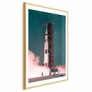 Plakat Wielki start 29,7x42 cm z ramą złotą z marginesem