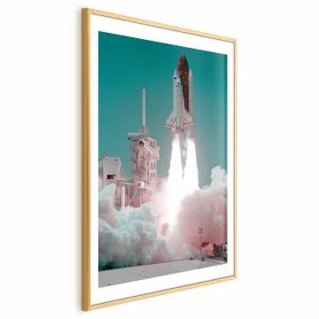 Plakat Nowa era 60x90 cm z ramą złotą z marginesem