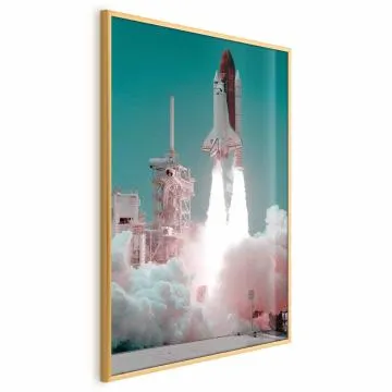 Plakat Nowa era 60x90 cm z ramą złotą bez marginesu
