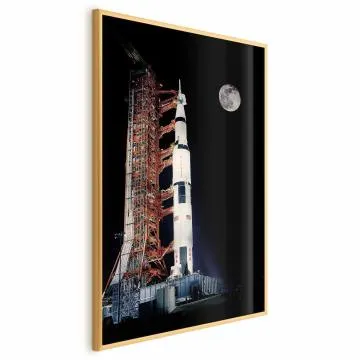 Plakat Cel podróży 21x30 cm z ramą złotą bez marginesu