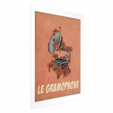Plakat Gramofon 40x60 cm bez ramy z marginesem