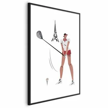 Plakat Francuska golfistka 21x30 cm z ramą czarną bez marginesu