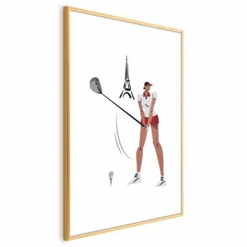 Plakat Francuska golfistka 40x60 cm z ramą złotą z marginesem