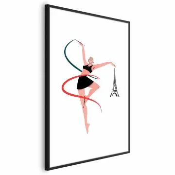 Plakat Gimnastyka artystyczna 21x30 cm z ramą czarną z marginesem