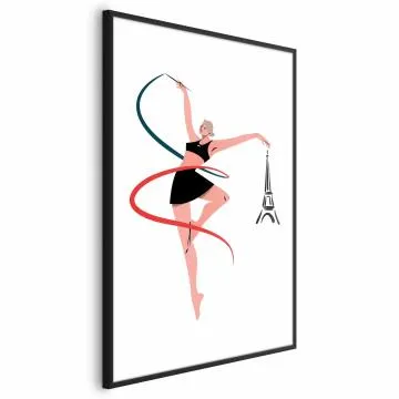 Plakat Gimnastyka artystyczna 60x90 cm z ramą czarną bez marginesu