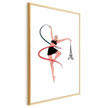 Plakat Gimnastyka artystyczna 60x90 cm z ramą złotą z marginesem