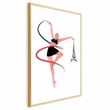 Plakat Gimnastyka artystyczna 60x90 cm z ramą złotą bez marginesu