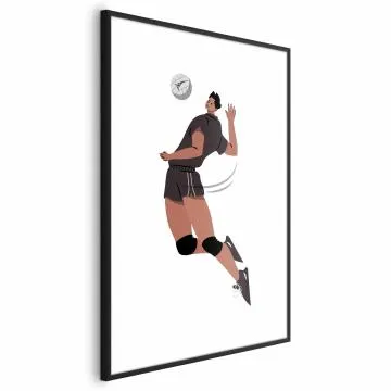 Plakat Siatkarz 21x30 cm z ramą czarną bez marginesu