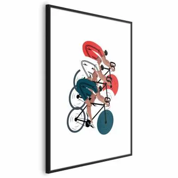 Plakat Wyścig kolarski 21x30 cm z ramą czarną z marginesem