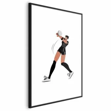 Plakat Siatkarka 60x90 cm z ramą czarną z marginesem