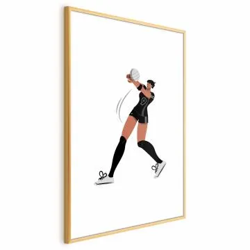Plakat Siatkarka 60x90 cm z ramą złotą z marginesem