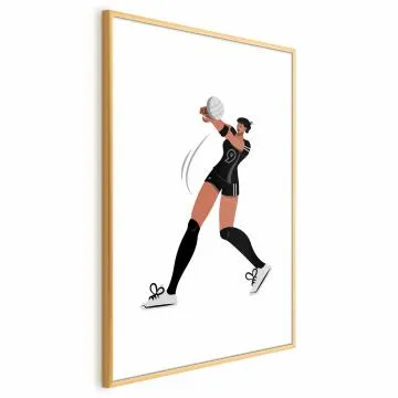 Plakat Siatkarka 40x60 cm z ramą złotą bez marginesu