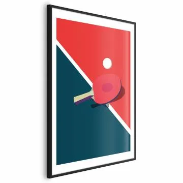 Plakat Tenis stołowy 21x30 cm z ramą czarną z marginesem
