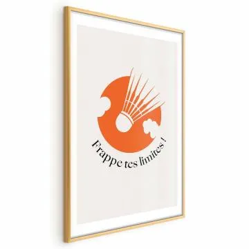 Plakat Lotka na tle pomarańczu 21x30 cm z ramą złotą z marginesem