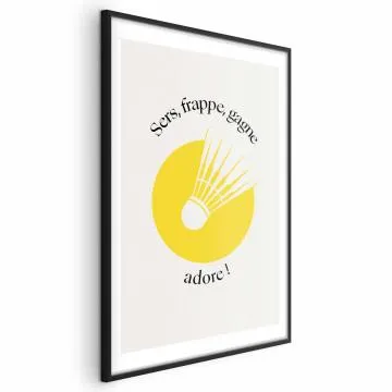 Plakat Lotka do badmintona 40x60 cm z ramą czarną z marginesem