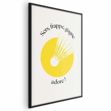 Plakat Lotka do badmintona 60x90 cm z ramą czarną bez marginesu