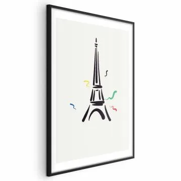 Plakat Wieża Eiffla 60x90 cm z ramą czarną z marginesem