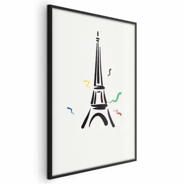 Plakat Wieża Eiffla 60x90 cm z ramą czarną bez marginesu