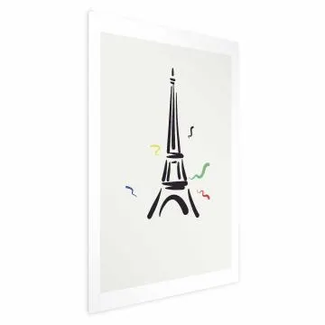 Plakat Wieża Eiffla 29,7x42 cm bez ramy z marginesem