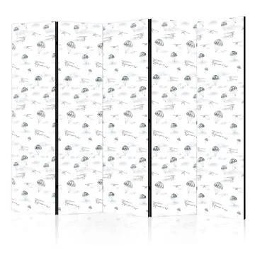 Parawan akustyczny Dla dzieci 225x172 cm 5-częściowy czarny