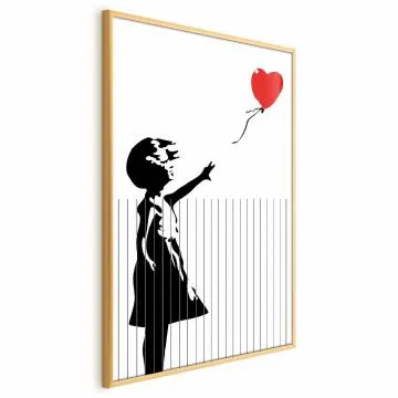 Plakat Pocięty Banksy 29,7x42 cm z ramą złotą bez marginesu