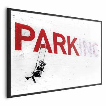Plakat Parking 90x60 cm z ramą czarną bez marginesu