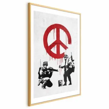 Plakat Wojna i pokój 60x90 cm z ramą złotą z marginesem