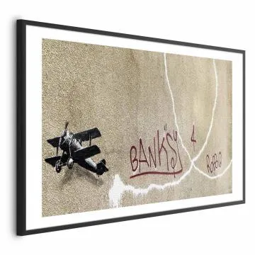 Plakat Dwupłatowiec 42x29,7 cm z ramą czarną z marginesem