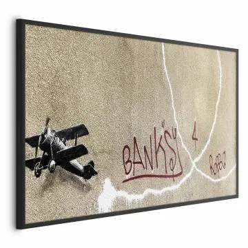 Plakat Dwupłatowiec 30x21 cm z ramą czarną bez marginesu