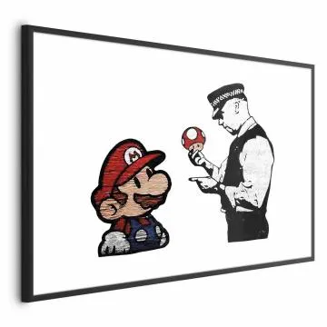 Plakat Banksy: Grzybiarz 60x40 cm z ramą czarną z marginesem
