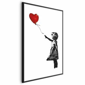 Plakat Banksy: Dziewczynka 21x30 cm z ramą czarną bez marginesu