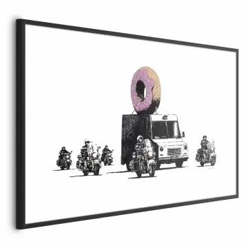 Plakat Pączkowa policja 30x21 cm z ramą czarną z marginesem