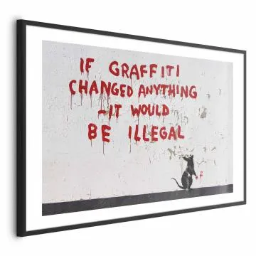 Plakat Cytat graffiti 90x60 cm z ramą czarną z marginesem