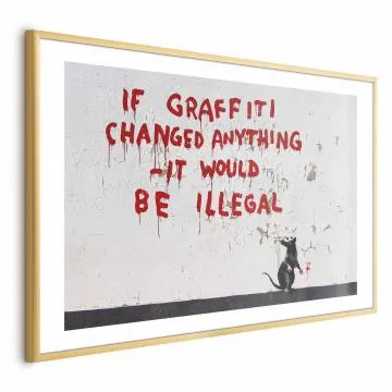 Plakat Cytat graffiti 30x21 cm z ramą złotą z marginesem