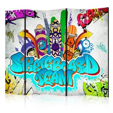 Parawan akustyczny Street art 225x172 cm 5-częściowy wielokolorowy