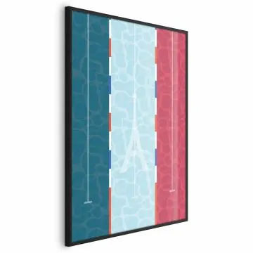 Plakat Francuski basen 60x90 cm z ramą czarną bez marginesu