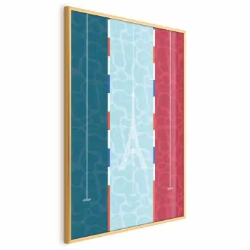 Plakat Francuski basen 40x60 cm z ramą złotą bez marginesu