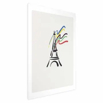 Plakat Wieża Eiffla i kolory 60x90 cm bez ramy z marginesem