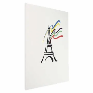Plakat Wieża Eiffla i kolory 60x90 cm bez ramy bez marginesu
