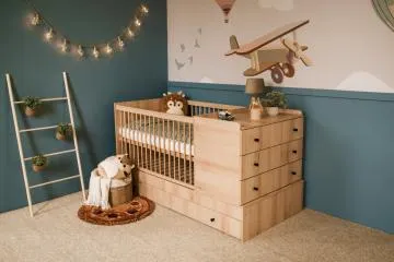 Łóżeczko dziecięce KOMPAKT 3W1 120x80 bukowe z komodą